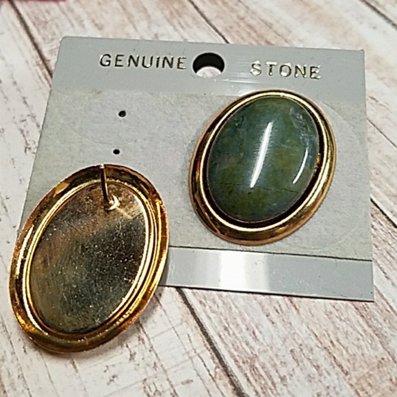 E0091 Polished Marble Stone Earrings - Picture 4 of 6